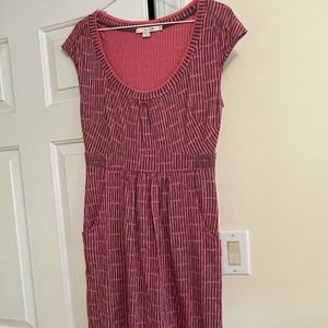 Boden dress. Peachy orange & grey. Size 6R